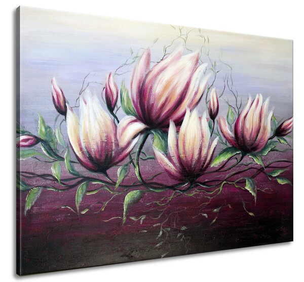 Ručně malovaný obraz Květiny magnólie Rozměry: 115 x 85 cm