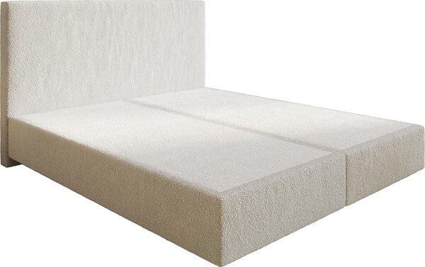 DELIFE Boxspring postel Dream-Well 180×200 cm bouclé krémová bílá bez nohou