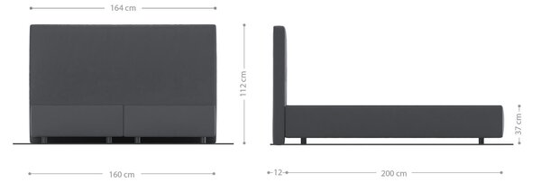 DELIFE Boxspring postel Dream-Well 160×200 cm manšestr stříbrná šedá
