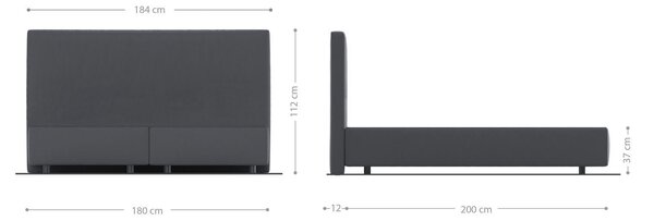 DELIFE Boxspring postel Dream-Well 180×200 cm manšestr stříbrná