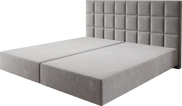 DELIFE Boxspring postel Dream-Fine mikrovlákno šedá 200×200 cm bez nožiček