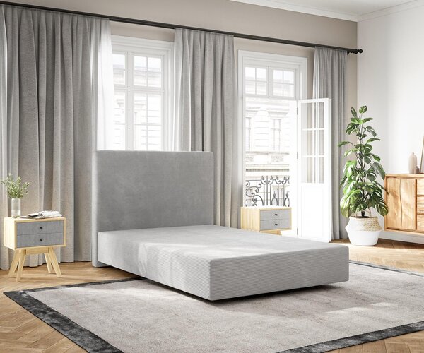 DELIFE Boxspring postel Dream-Well 120×200 cm manšestr stříbrná
