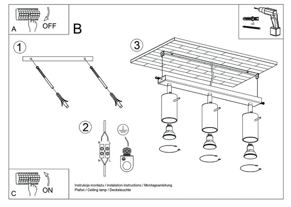 Sollux Lighting Stropní svítidlo RING 3L olivově zelené
