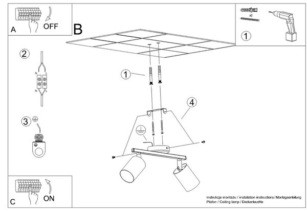 Sollux Lighting Stropní svítidlo LEMMI 2 bílé