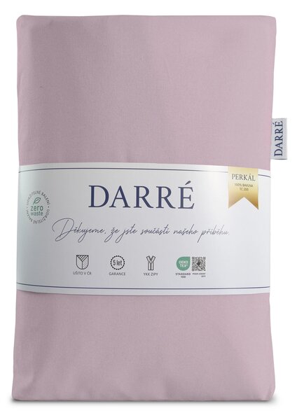 DARRÉ Perkálové bavlněné povlečení Jednobarevné - starorůžové Velikost: 140 x 200 + 70 x 90