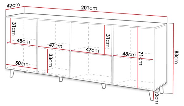 Designová komoda s dvířky HAER 2 - antracitová