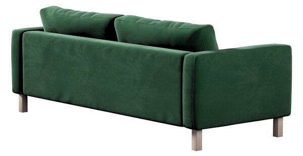 Potah na pohovku IKEA Karlstad 3-místná, nerozkládací, krátký barva zelená látka lesklé, sametová
