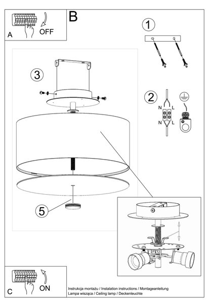 Sollux Lighting Stropní svítidlo SKALA 30 bílé
