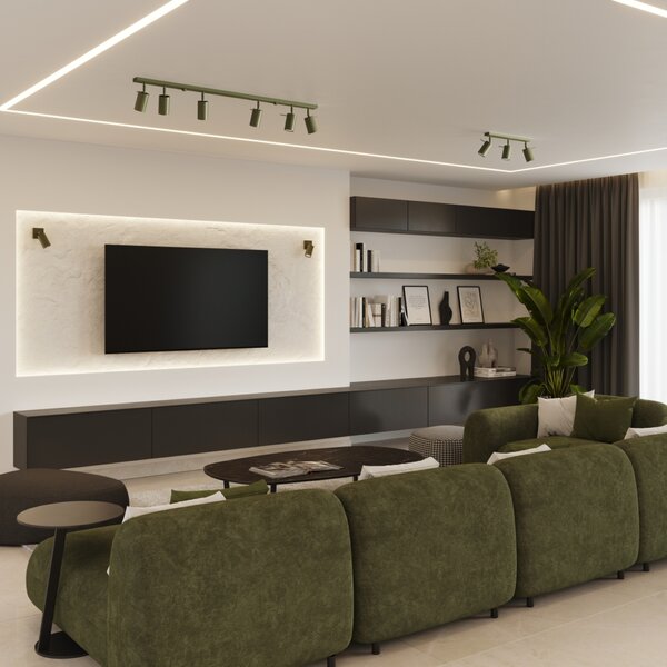 Sollux Lighting Stropní svítidlo RING 3L olivově zelené