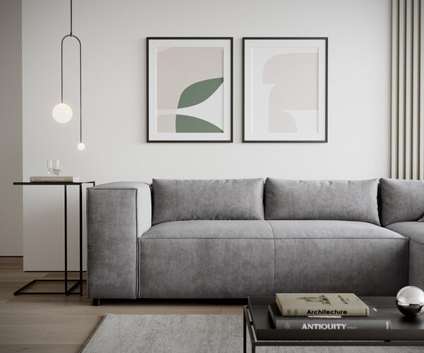 DELIFE Rohová pohovka Brom 260x175 cm mikrovlákno šedá lenoška pravá