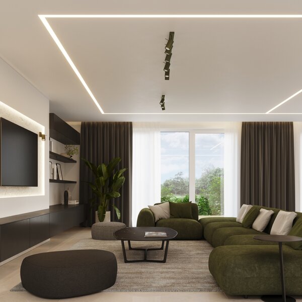 Sollux Lighting Stropní svítidlo RING 3L olivově zelené