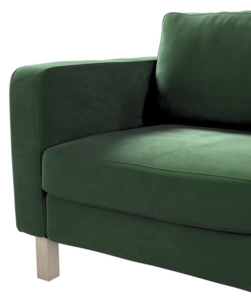 Potah na křeslo IKEA Karlstad, krátký barva zelená látka lesklé, sametová