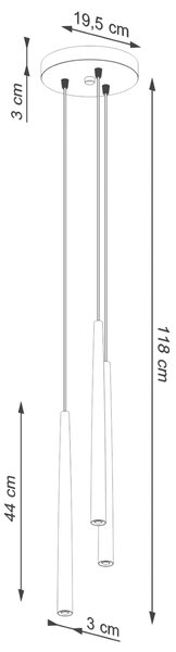 Sollux Lighting Pedant lampa BLISS 3P černá
