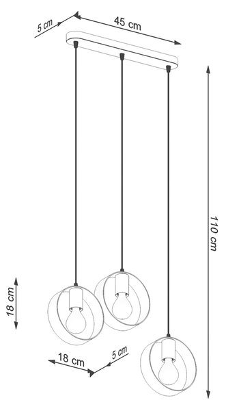 Sollux Lighting Závěsné svítidlo TITRAN 3 bílé