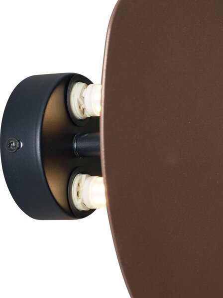 Designová nástěnná lampa bronzová organická 20 cm 2-světla - Pulley