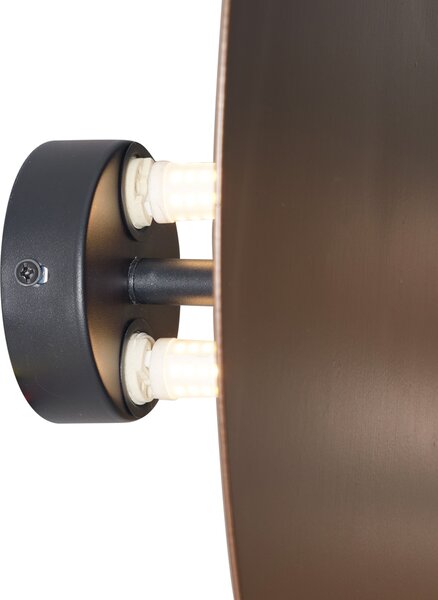 Designová nástěnná lampa bronzová organická 32cm 2-světla - Pulley