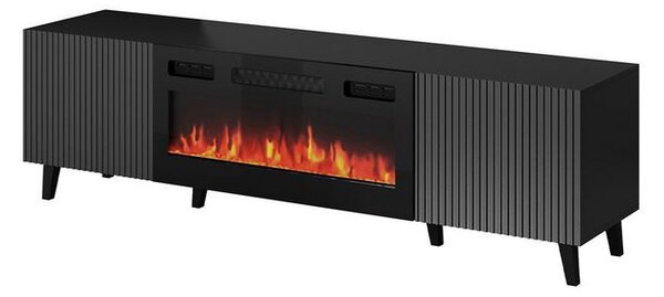 TV stolek s elektrickým krbem HAER - antracitový