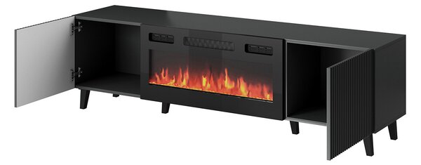 TV stolek s elektrickým krbem HAER - antracitový