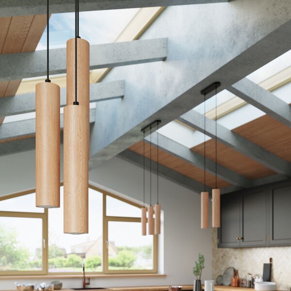 Sollux Lighting LINO 3 dřevěná závěsná lampa