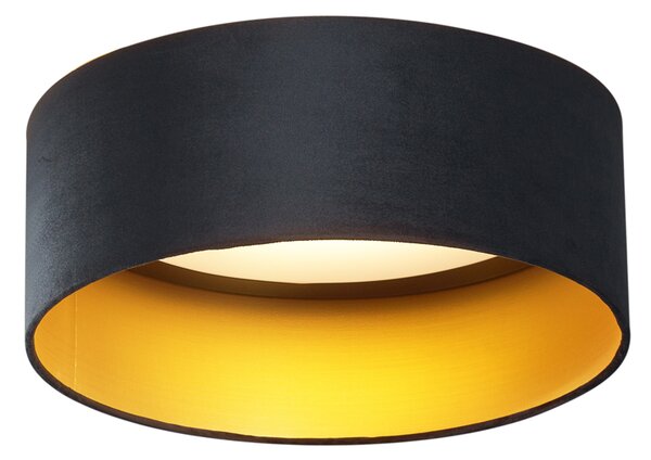 Moderní stropní svítidlo černé sametové 40 cm vč. LED 3-krokové stmívatelné - Sue