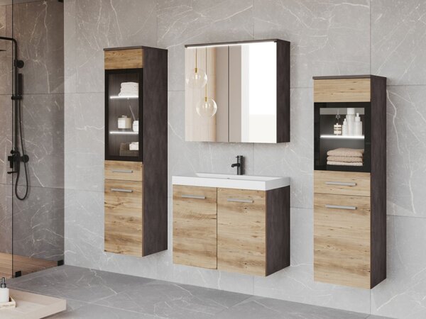 Koupelnový nábytek Apogon II, Barva: matera / breslau kaštan, Sifon k umyvadlu: ne, Osvětlení: osvětlení LED - bílé, Baterie: ne 5903211456251