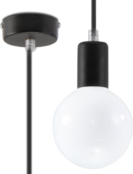 Sollux Lighting Závěsné svítidlo EDISON černé
