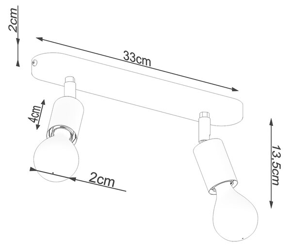 Sollux Lighting Stropní svítidlo FORNES 2 černé