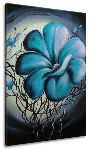 Ručně malovaný obraz Modrá živá krása Rozměry: 70 x 100 cm