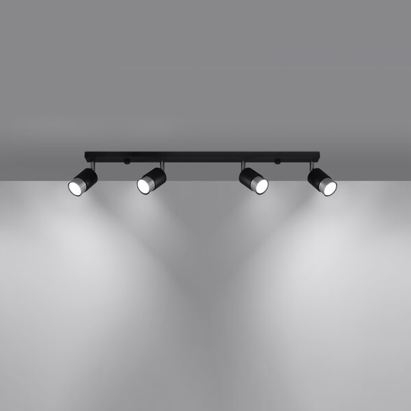 Sollux Lighting Stropní svítidlo NERO 4 černé/chromové