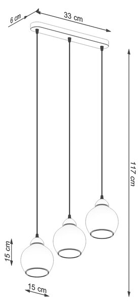 Sollux Lighting Závěsné svítidlo ALINO 3 černé