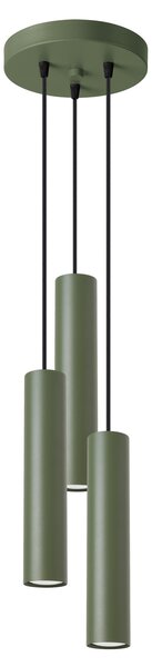 Sollux Lighting Závěsná lampa LAGOS 3P olivově zelená
