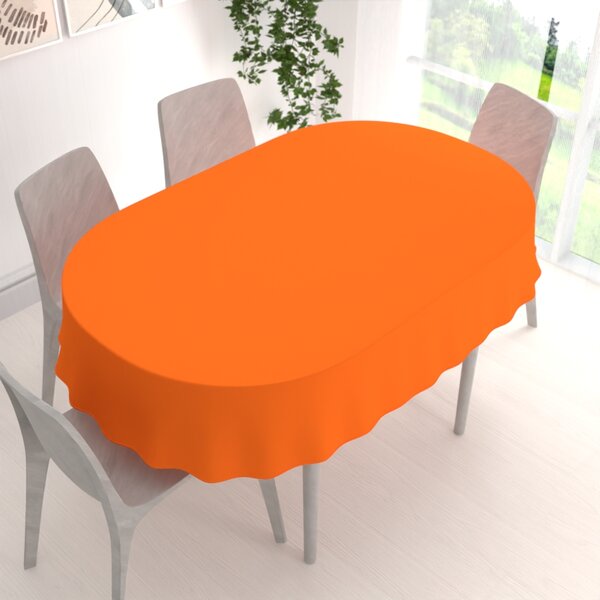 Biante Dekorační oválný ubrus Rongo RG-035 Oranžový 100x140 cm