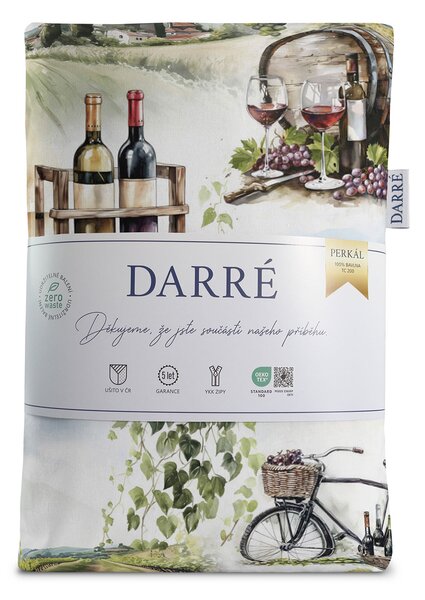 DARRÉ Perkálové bavlněné povlečení Vína z Moravy Velikost: 140 x 200 + 70 x 90