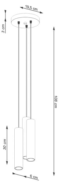 Sollux Lighting Závěsná lampa LAGOS 3P béžová