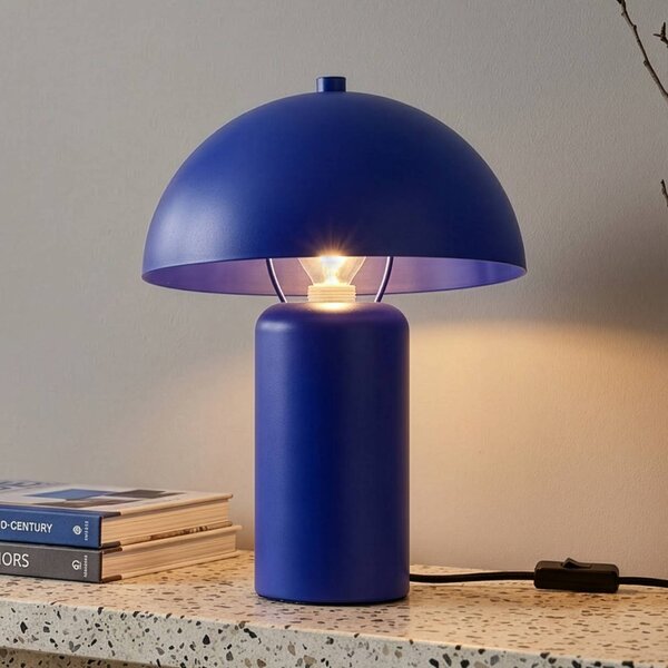 Reality Leuchten Stolní lampa Enya, modrá, kov, výška 25,5 cm, E14, Modrá, Obývací pokoj / jídelna, kov, Moderní