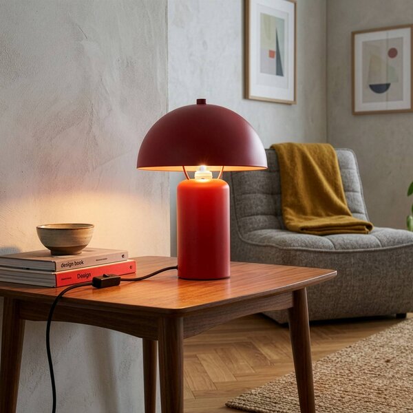 Reality Leuchten Stolní lampa Enya, červená, kov, výška 25,5 cm, E14, Červená, Obývací pokoj / jídelna, kov, Moderní