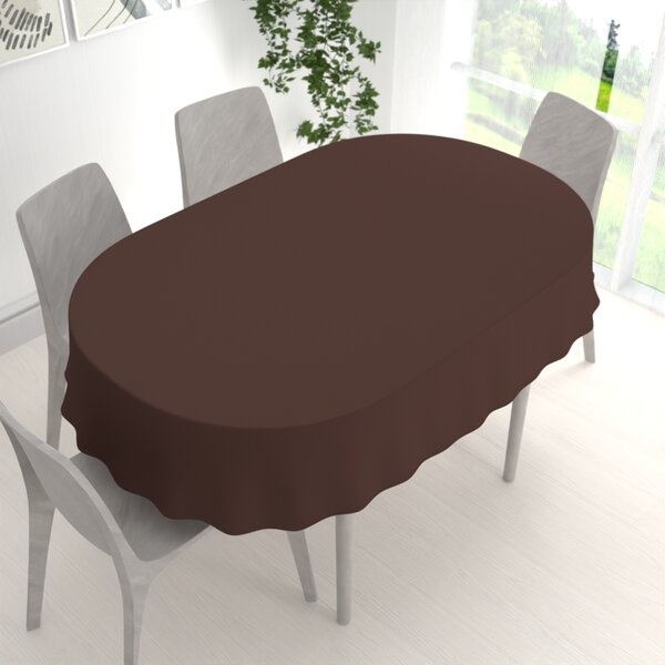 Biante Dekorační oválný ubrus Rongo RG-042 Hnědý 100x140 cm