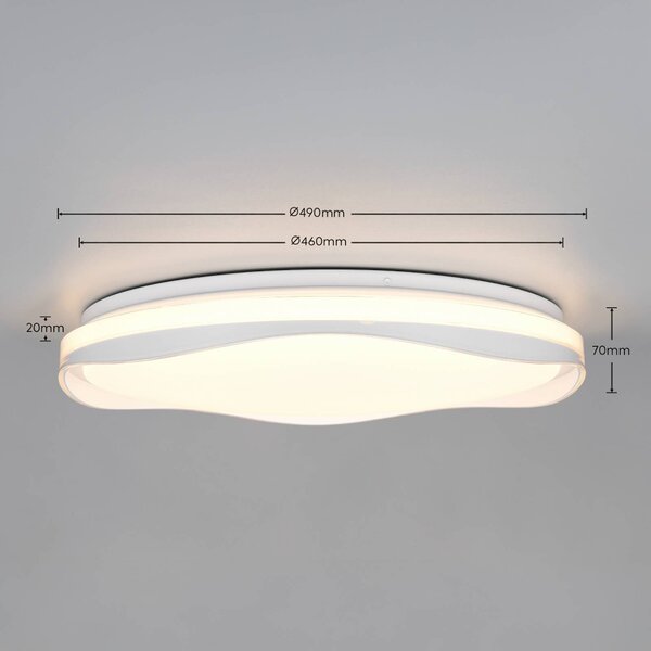 Reality Leuchten LED stropní svítidlo Pavo, šedé, plast, RGBW, dálkové ovládání, stmívatelný, Hliník / šedá / zinek, Obývací pokoj / jídelna, Plast, Moderní