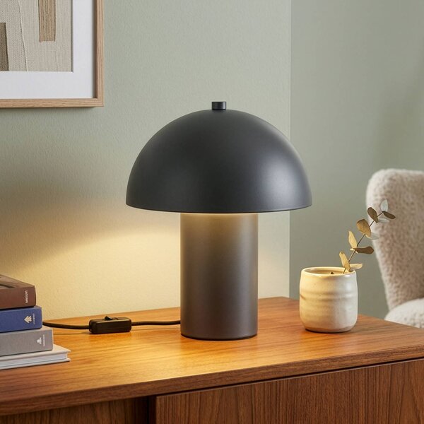 Reality Leuchten Stolní lampa Enya, antracitová, kovová, výška 25,5 cm, E14, Hliník / šedá / zinek, Obývací pokoj / jídelna, kov, Moderní