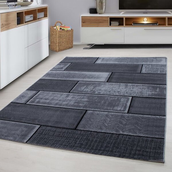 Ayyildiz, Kusový koberec Plus 8007 black, 160x230, šedá, chodba / předsíň
