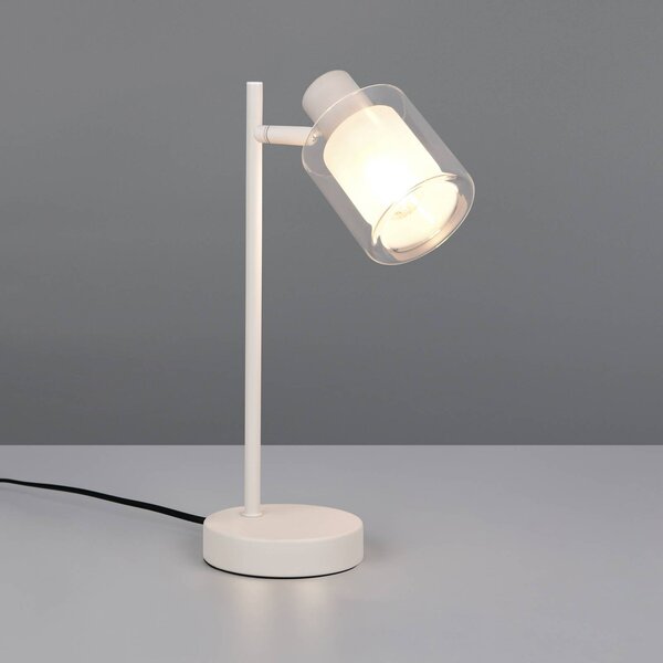 Reality Leuchten Stolní lampa Neralo, světle šedá, kov, výška 35,5 cm, E14, Hliník / šedá / zinek, Obývací pokoj / jídelna, kov