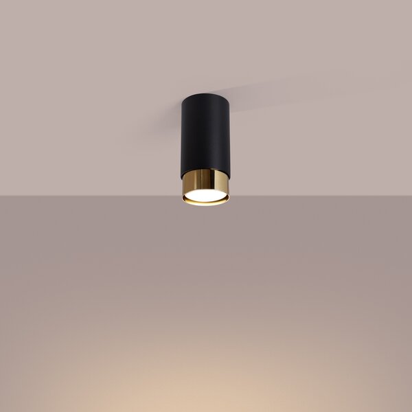 Sollux Lighting Stropní svítidlo NERO 12,5 černá/zlatá