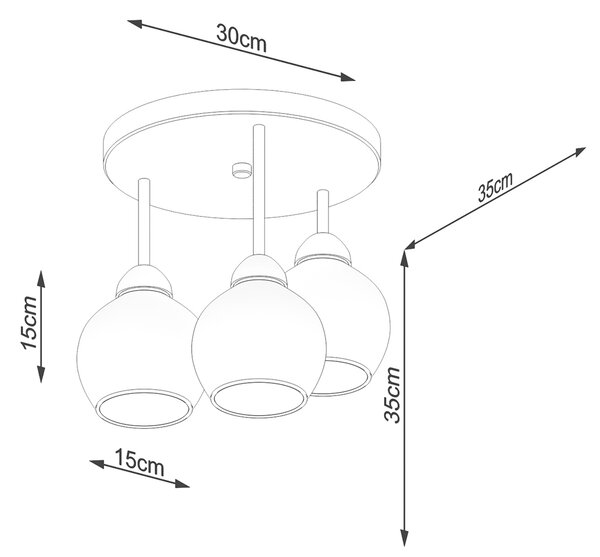 Sollux Lighting Lustr ALINO 3 černý