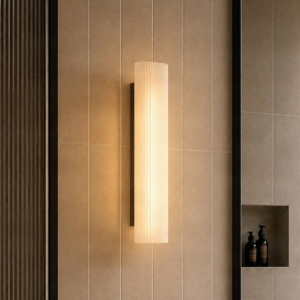 Lucande LED koupelnové světlo nástěnné Victoire, 50 cm, bílá/chrom,, Bílá / opál, Koupelna, Sklo, Moderní