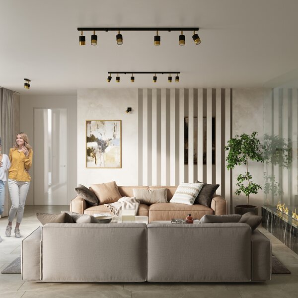 Sollux Lighting Stropní svítidlo NERO 2 černá/zlatá