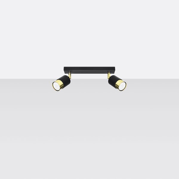 Sollux Lighting Stropní svítidlo NERO 2 černá/zlatá