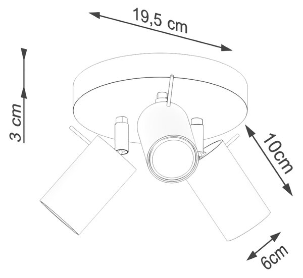 Sollux Lighting Stropní svítidlo RING 3P červená ochra