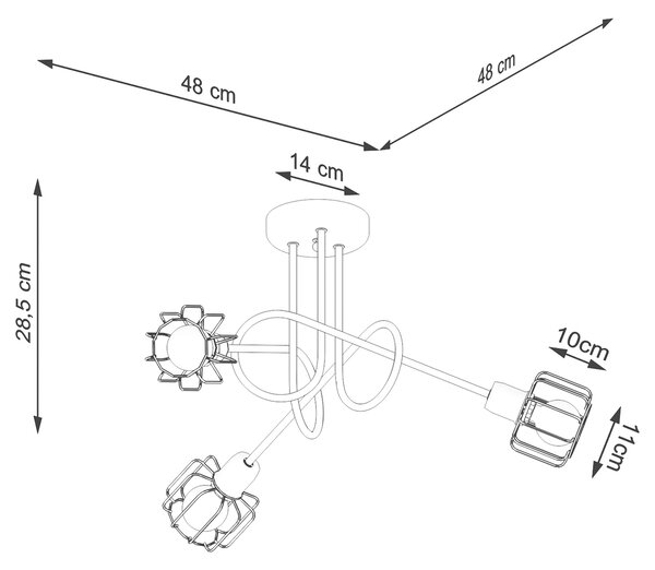 Sollux Lighting Lustr BELUCI 3S černý