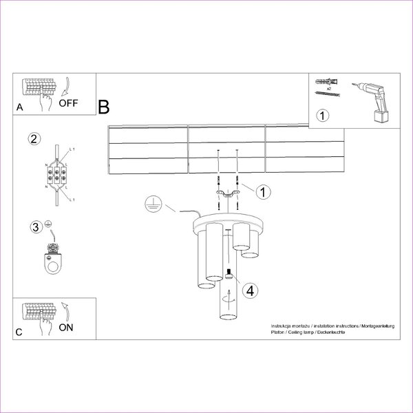 Sollux Lighting Stropní svítidlo LAGOS 5P bílé