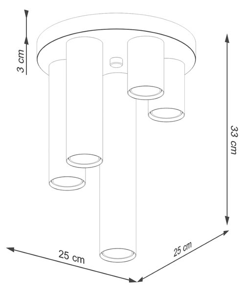 Sollux Lighting Stropní svítidlo LAGOS 5P bílé
